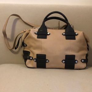 Allibelle Beltway Two Tone Leather Satchel